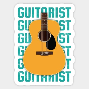 Guitarist Repeated Text Acoustic Guitar Body Sticker